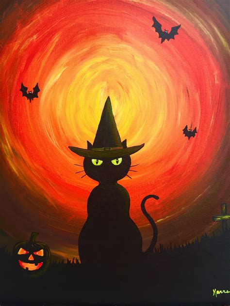 easy halloween paintings on canvas|easy to paint halloween pictures.